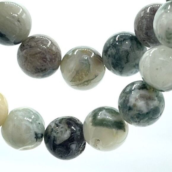 Moss Agate 8mm NEW stretch bracelet beaded bracelet 7” stretch crystal healing t - Picture 2 of 11